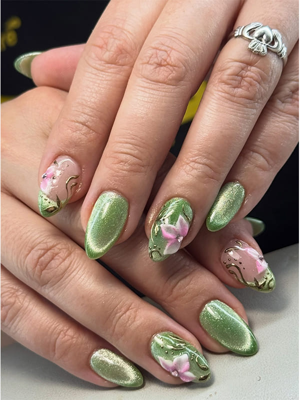 Cute Floral Spring Nails for Short Nails