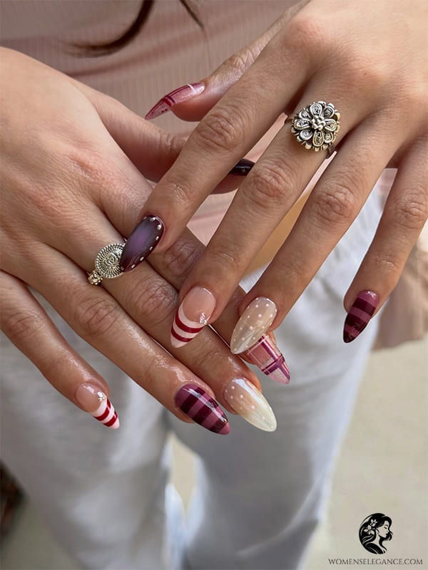 Elegant Almond Nails with Pastel Floral Design