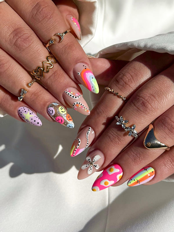 Glossy Yellow Eggs on Pink Base