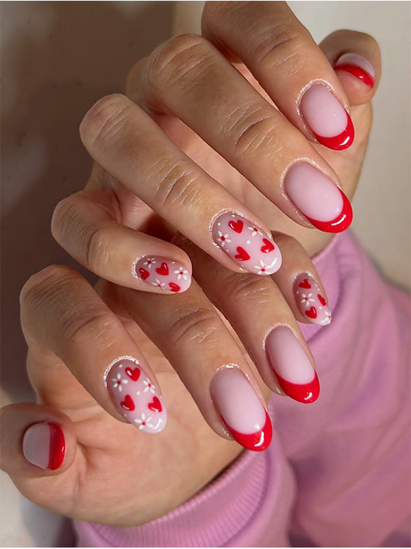 Minimal Pastel Nails with Simple heart Accent