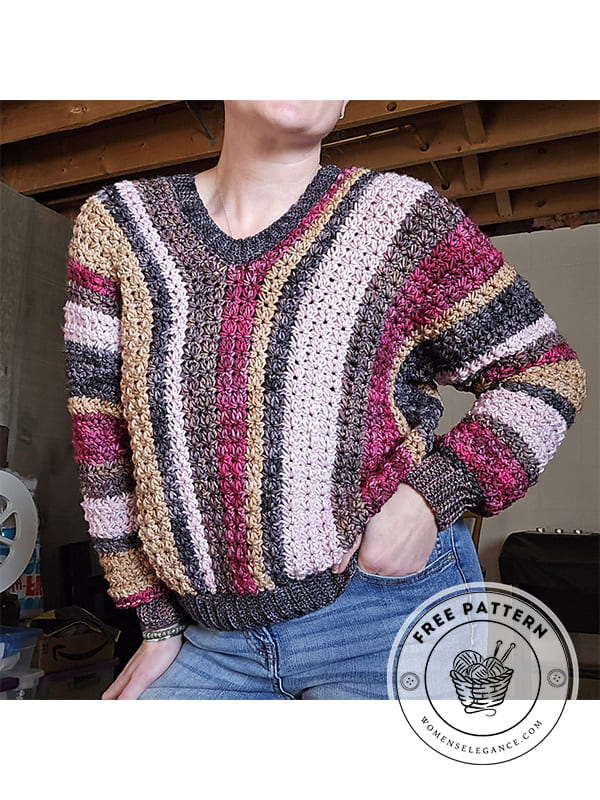 basic v neck crochet sweater pattern