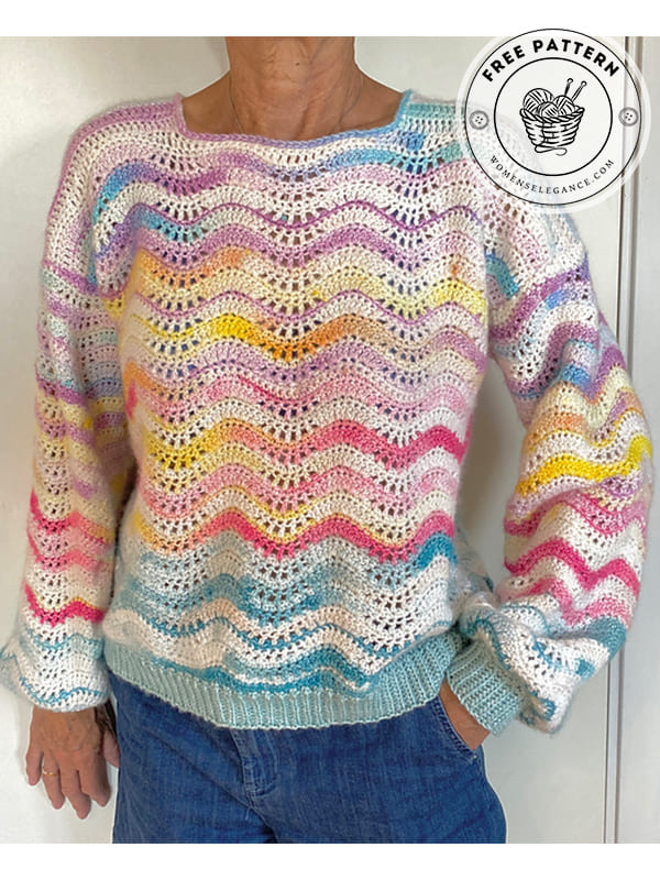 boat neck crochet sweater pattern