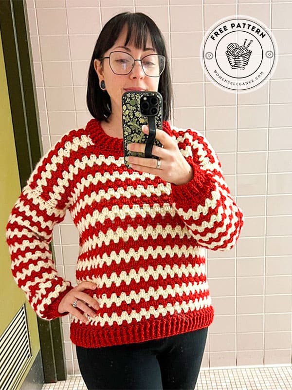 candy cane sweater crochet pattern