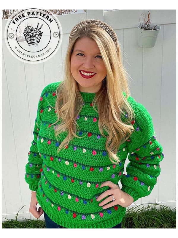 christmas lights crochet sweater pattern