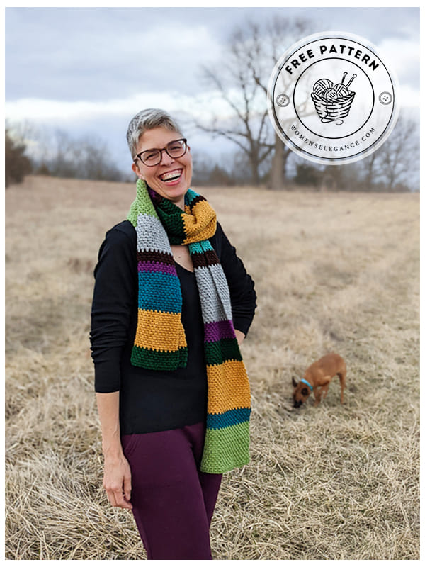 colored crochet scarf pattern