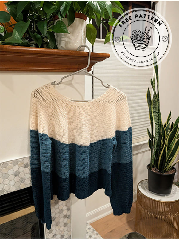 colourblock crochet pullover pattern