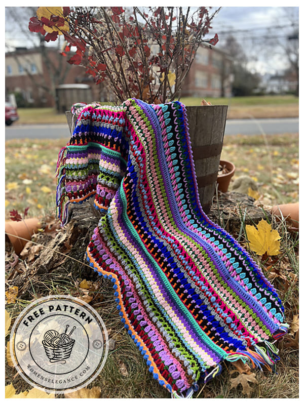 crochet striped scarf pattern