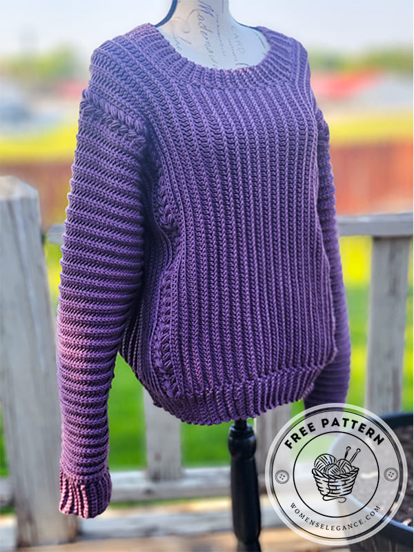 cuff sleeve crochet sweater pattern