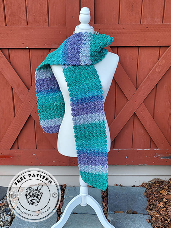 easy and cozy classic crochet scarf pattern