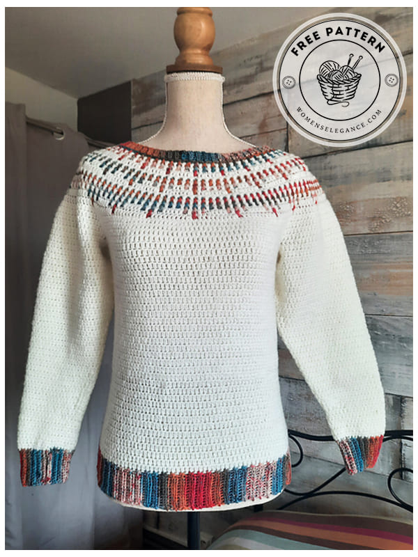 mosaic yok crochet pull pullover pattern