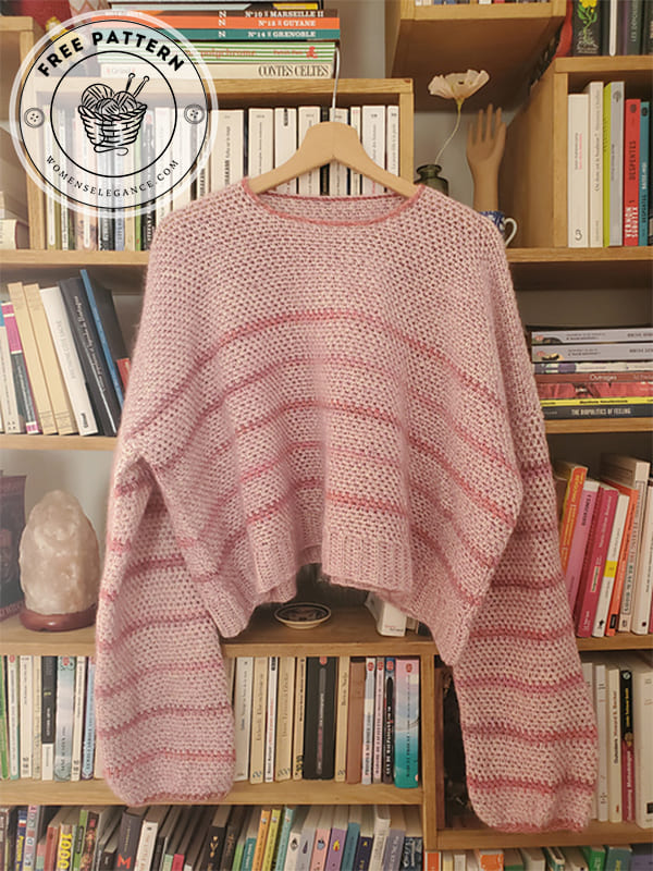 oversized crew neck crochet sweater pattern