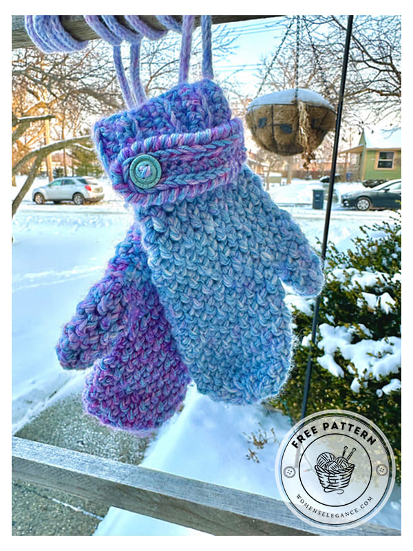 seed stitch chunky crochet mittens pattern