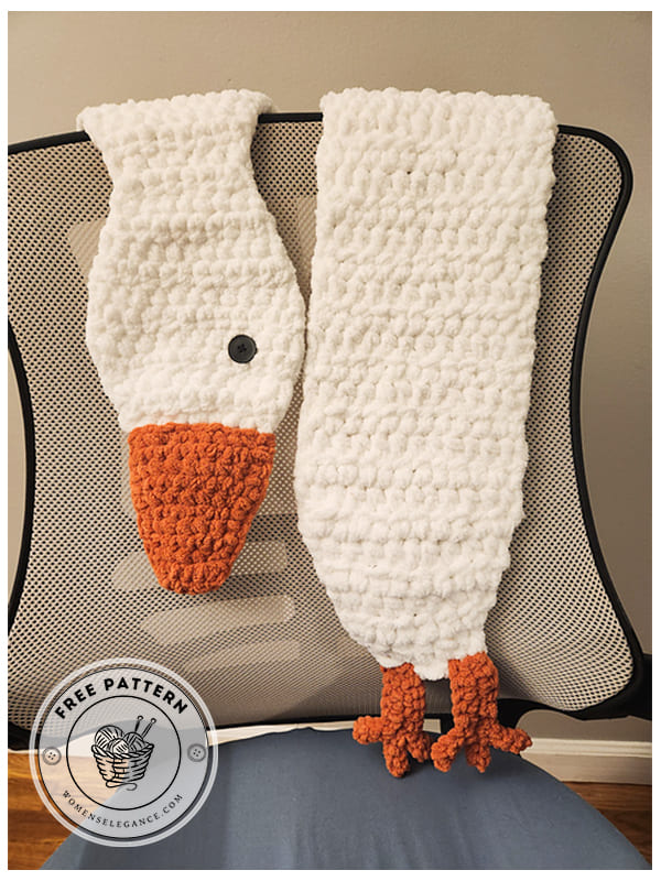super easy crochet goose scarf pattern