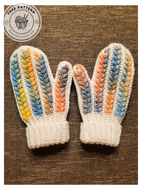 wheat stitch crochet mittens pattern