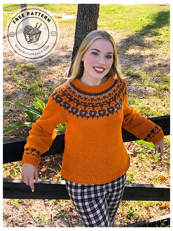 yoke fair isle crochet sweater pattern