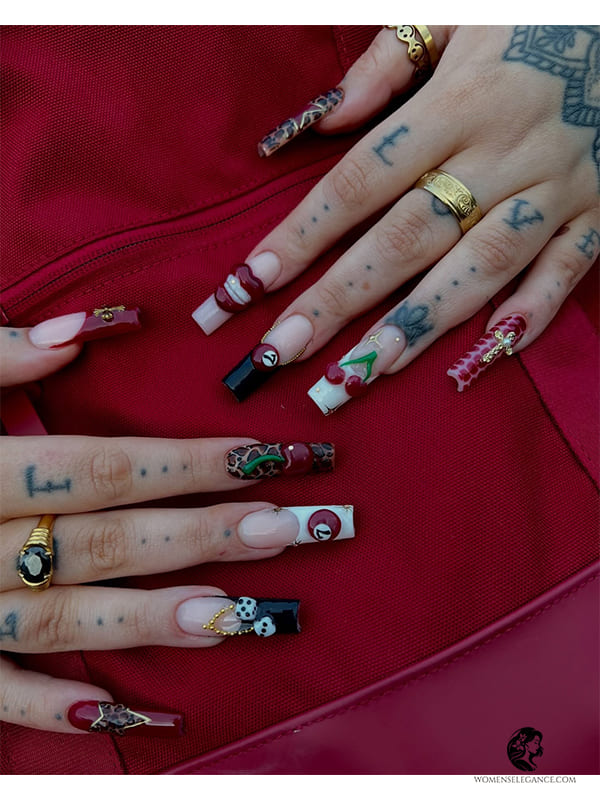 acrylic winter french tip nails