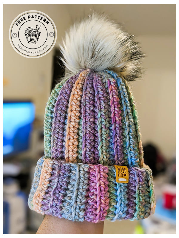 beginner-friendly easy crochet ribbed beanie pattern