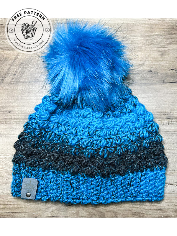 blue easiest crochet hat pattern