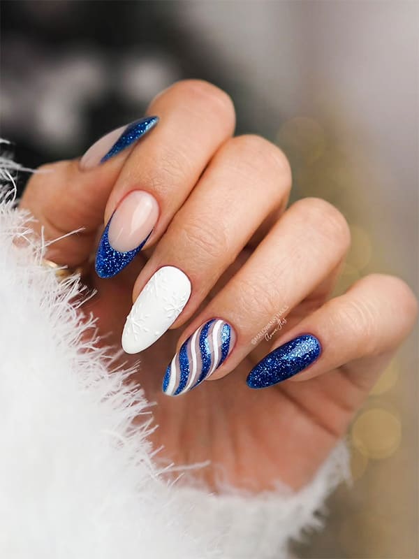 blue winter nail designs