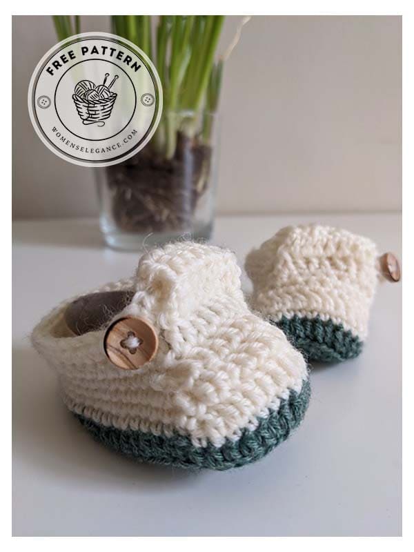 button crochet baby shoes free pattern
