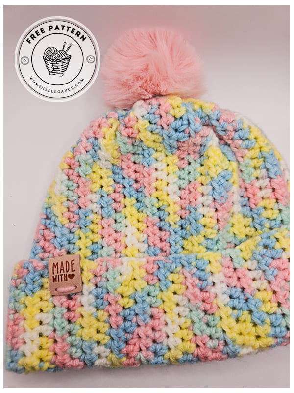 clean line crochet beanie hat pattern