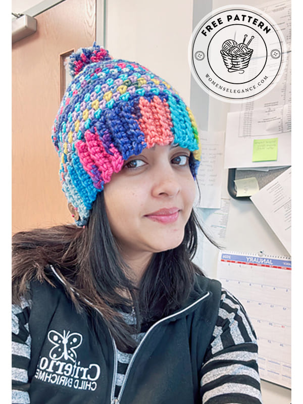 cozy colorwork crochet hat pattern