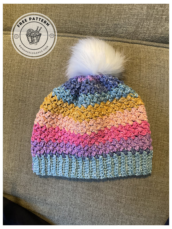 cozy crochet bean stitch hat pattern