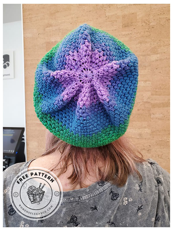 cute ribbed crochet slouchy hat pattern