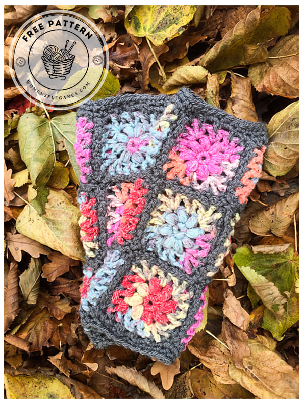 easy crochet granny square fingerless gloves pattern