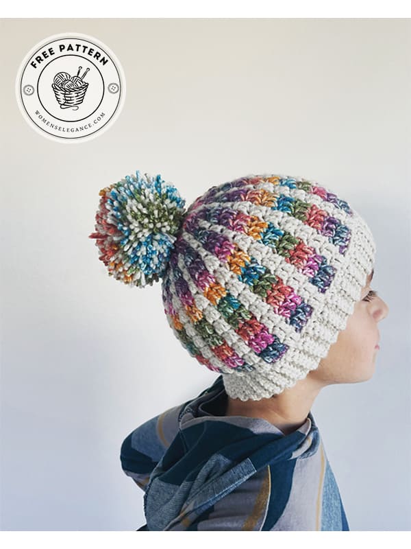 easy crochet mosaic hat pattern