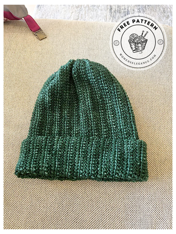 easy ribbed crochet beanie hat pattern