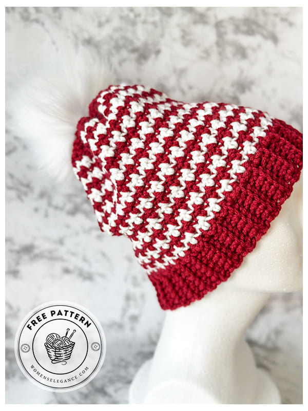 houndstooth crochet hat pattern