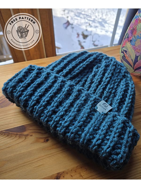 knit look crochet hat pattern