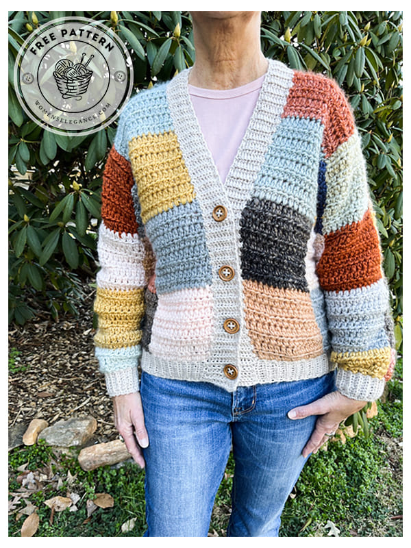 oversized crochet patchwork cardigan pattern