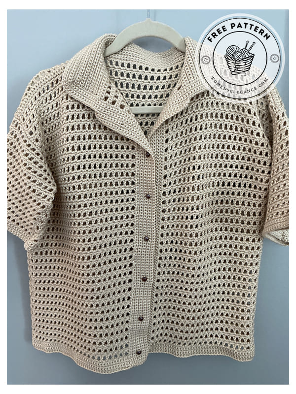oversized mesh crochet shirt pattern