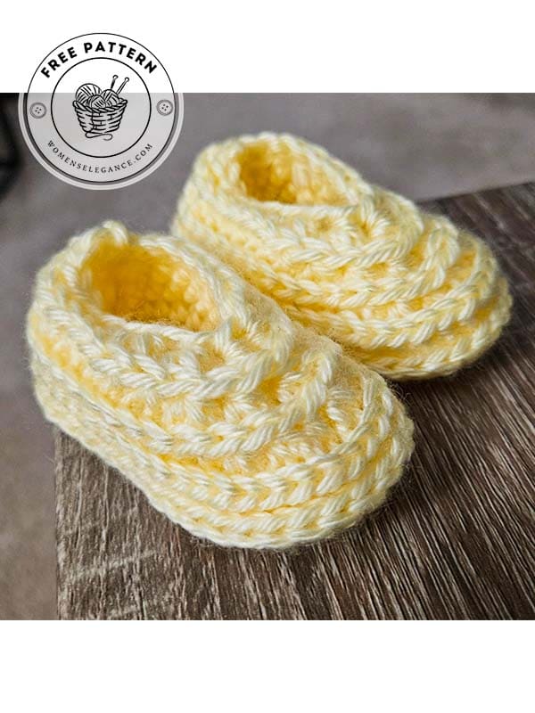 ribbed and textured easy crochet baby booties pattern