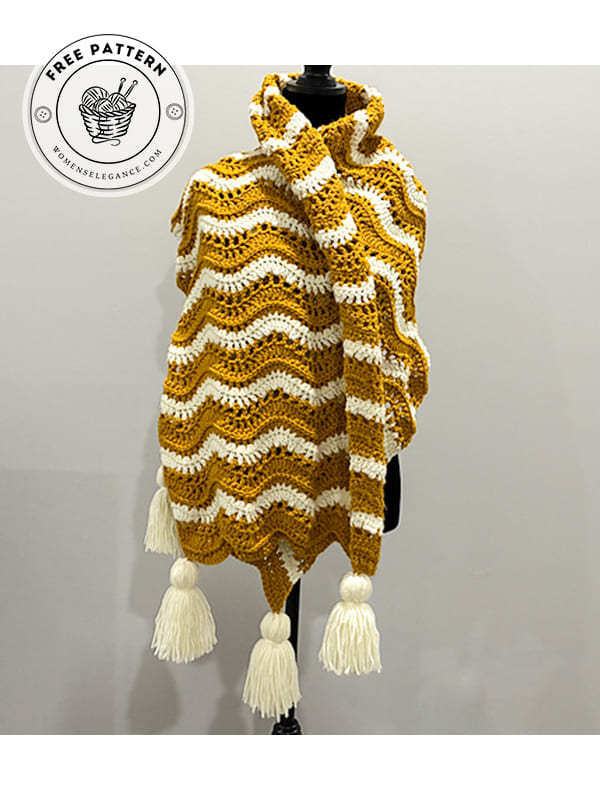 ripple crochet waves scarf pattern
