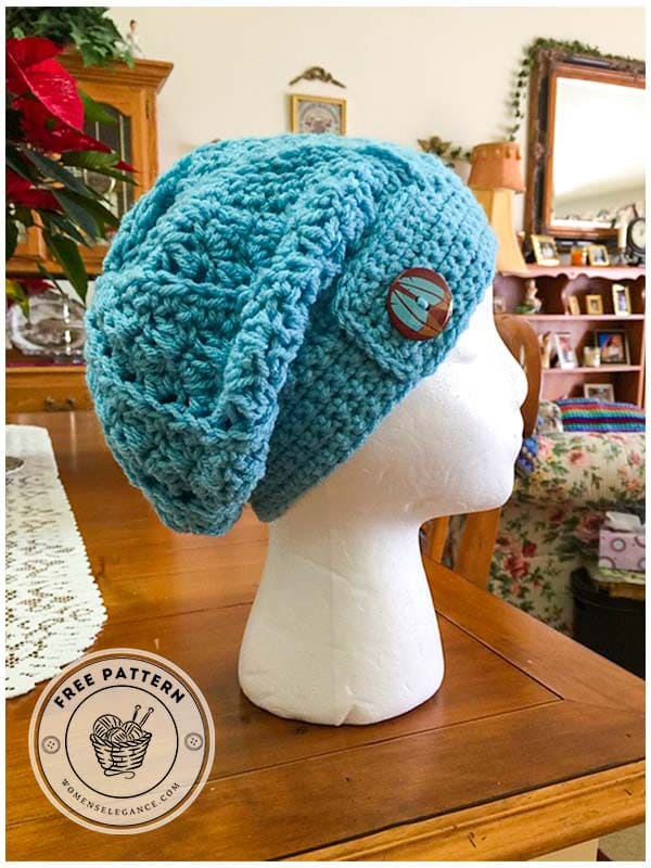rustic chunky crochet slouchy hat pattern