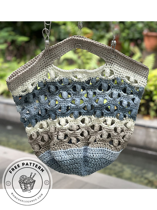 sea shell crochet market bag pattern