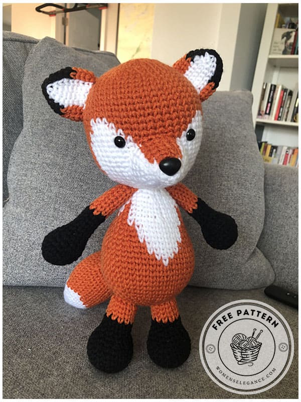 simple crochet fox amigurumi pattern