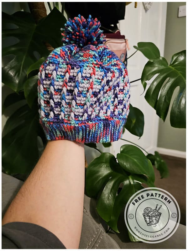 stripes colorwork ribbed crochet hat pattern