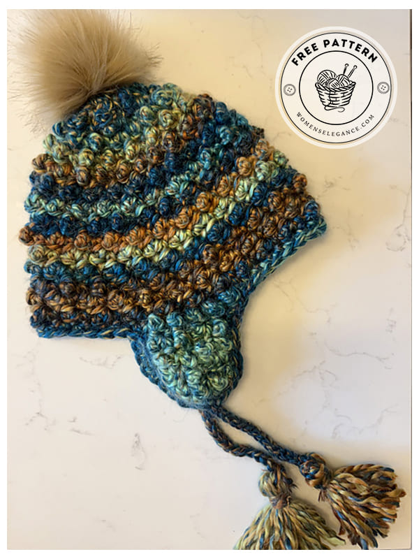 textured crochet earflap hat pattern