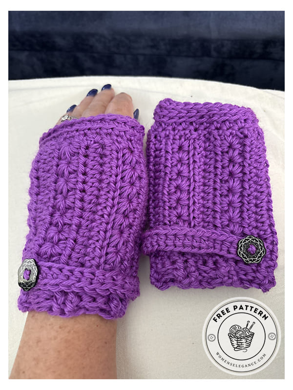 textured crochet fingerless gloves pattern