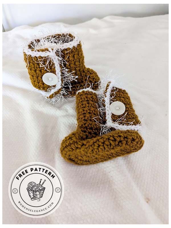 ugg style crochet baby booties pattern
