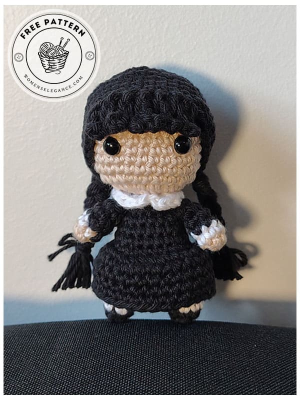 wednesday addams crochet doll pattern