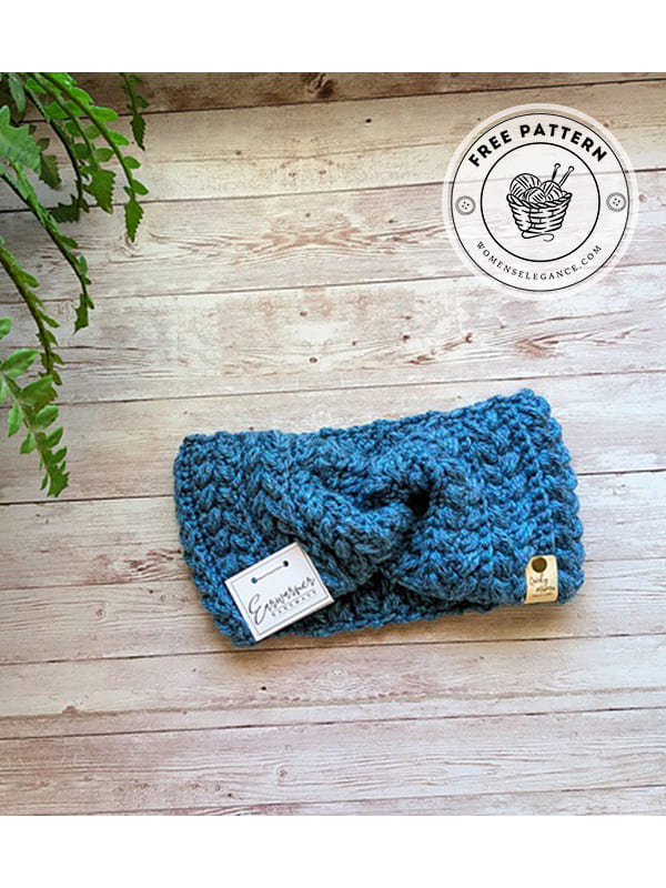 wheat stitch crochet twisted earwarmer pattern
