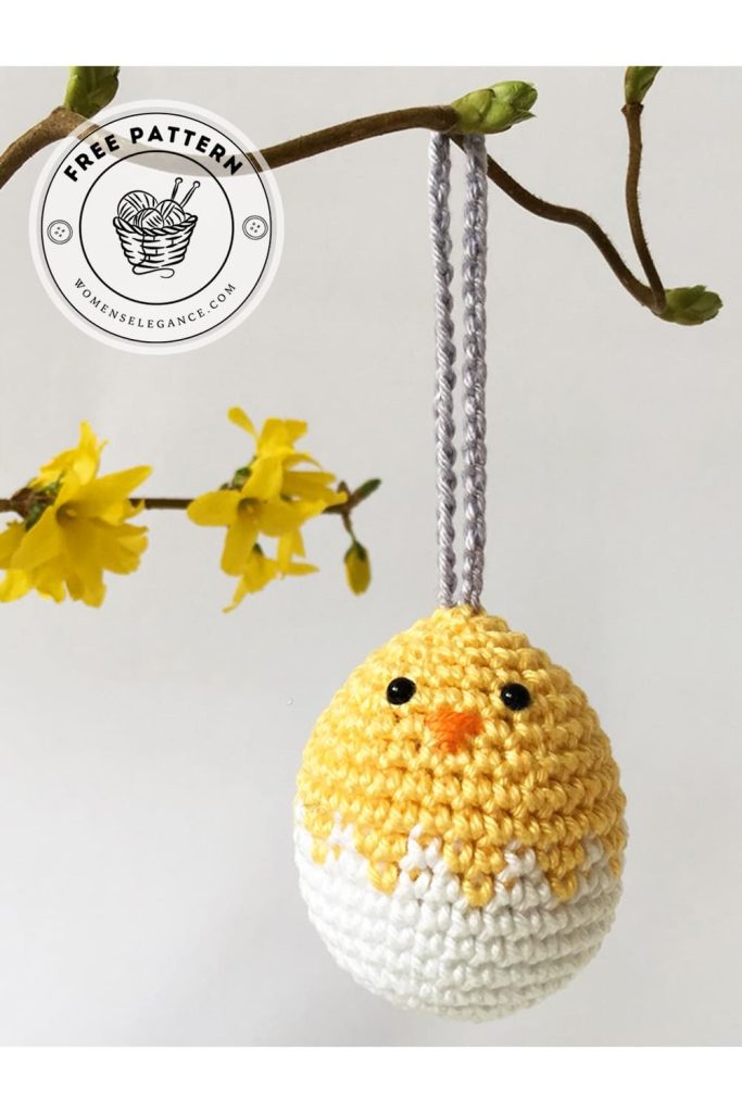 Simple crochet easter egg chick free pattern